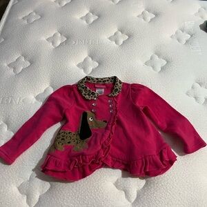 Buster Brown Pink Pea Coat with Leopard Accents
